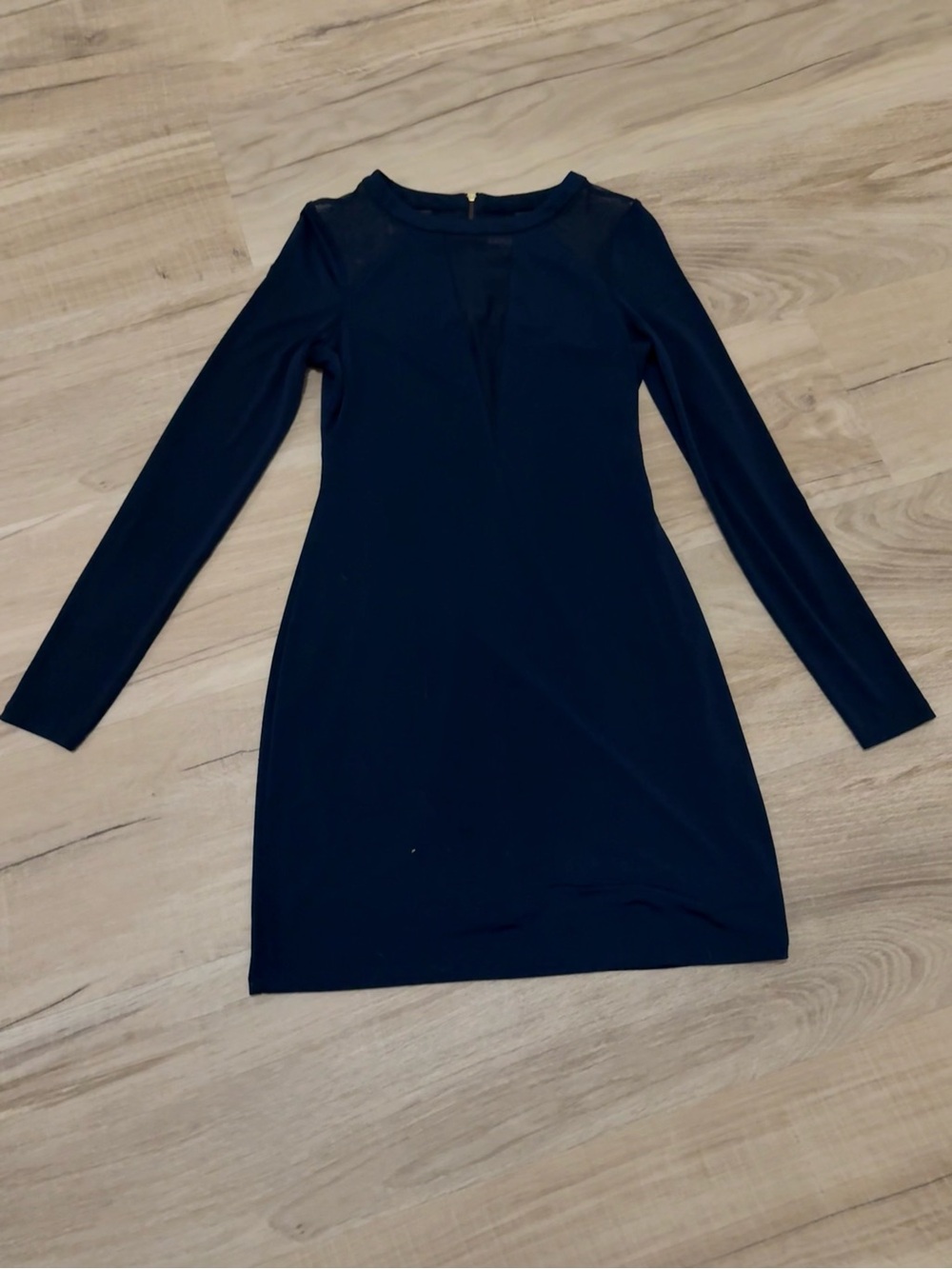 Long-Sleeve Navy Bodycon Dress